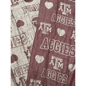 TEXAS A&M Aggies Maroon White with Tassels Scarf, NCAA, Forever Collectibles EUC